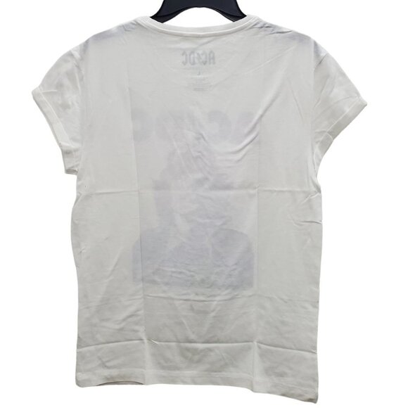 AC/DC Women's White Angus Bust '76 Tour Graphic Band Tee NWT Size L - Picture 4 of 4